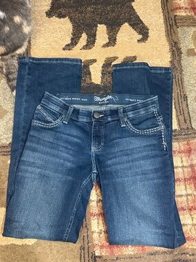 Wrangler Women’s Blue Boot Cut Jeans with Contrast Stitching